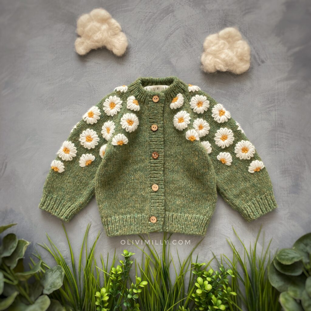 Chamomile Cardigan I Moss Green